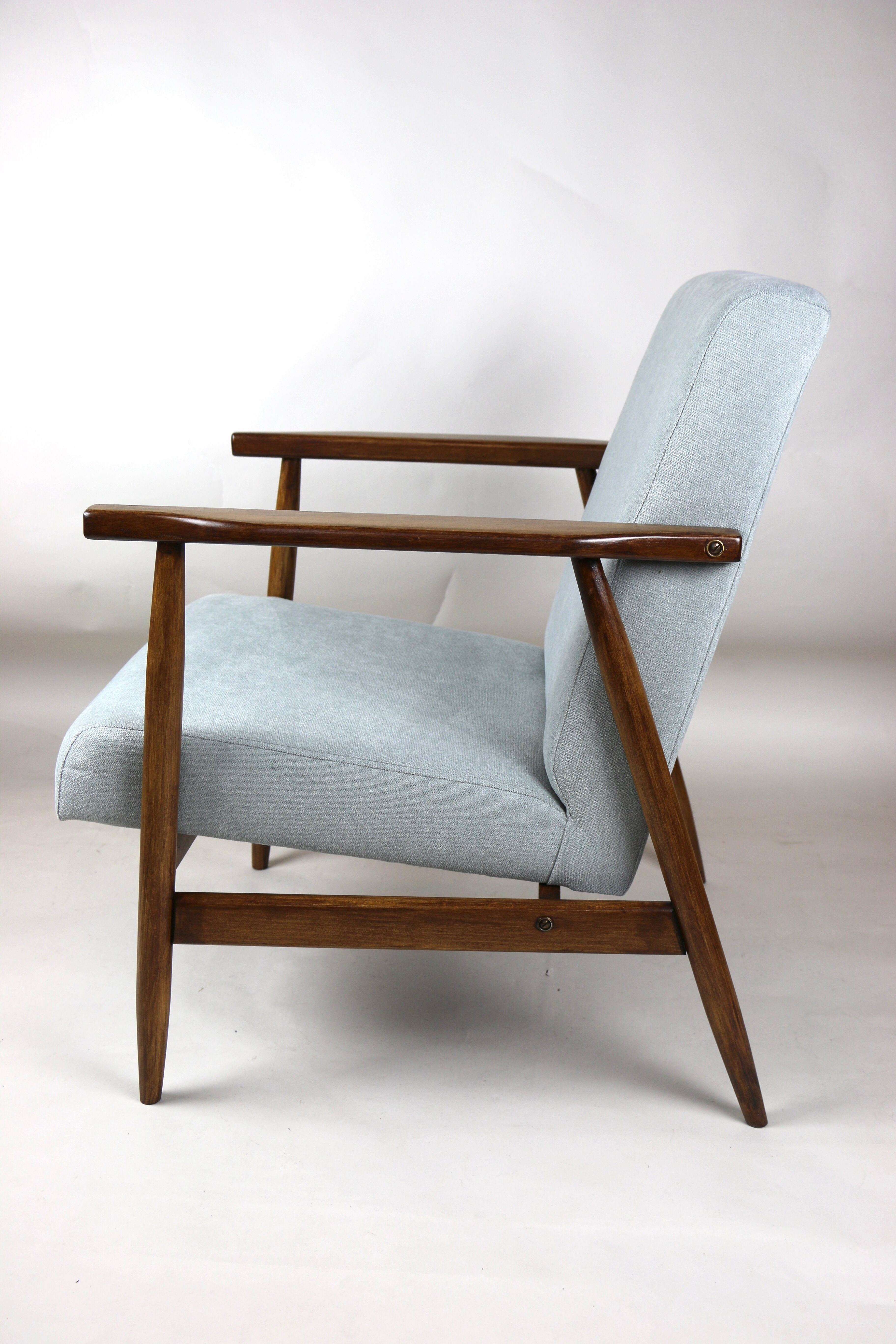 Fauteuil bleu gris vintage, années 1970