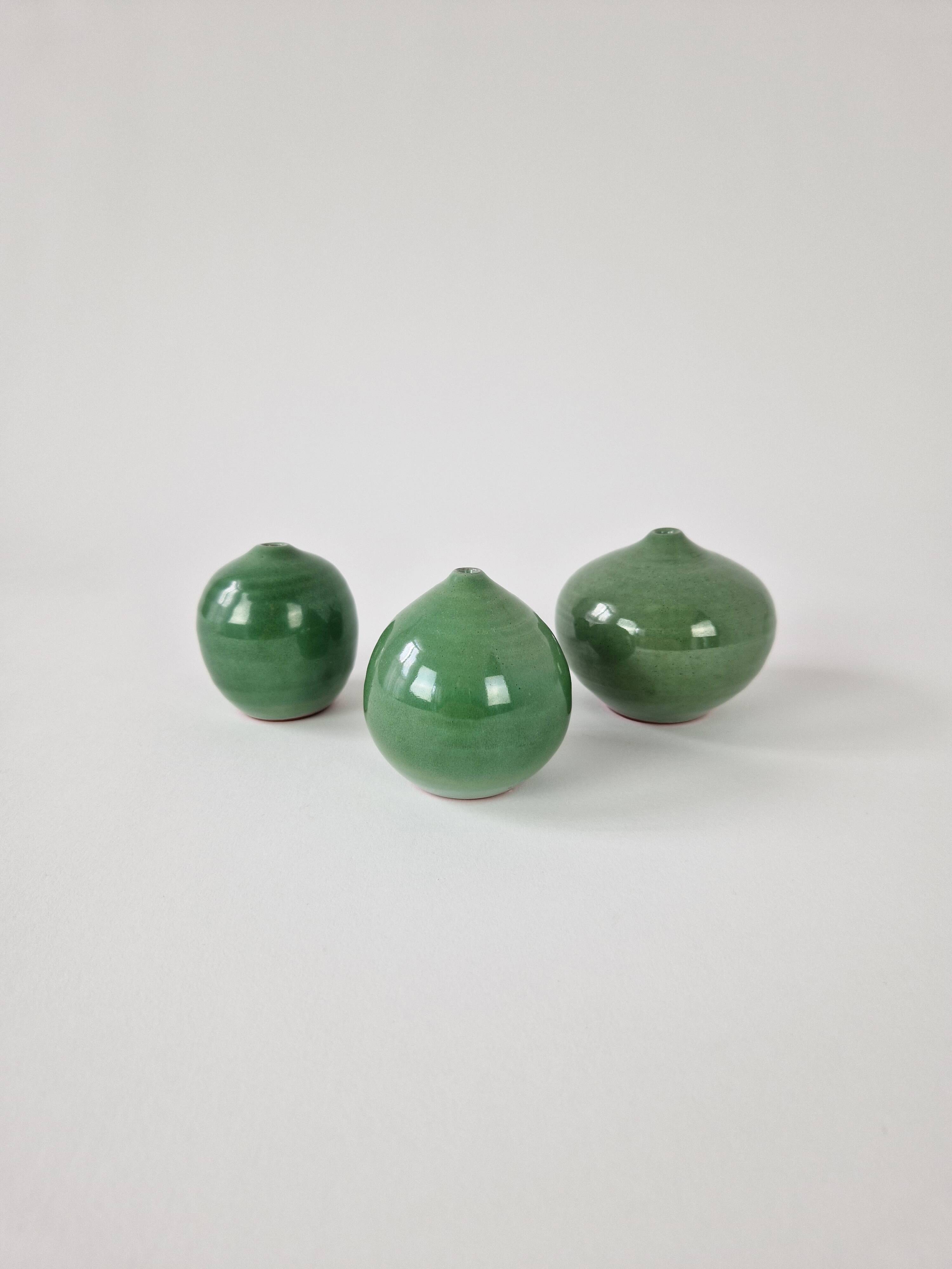 Trio of ceramic soliflores by Antonio Lampecco