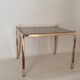 Glass-gold metal sofa tray smoked glass 70/80s