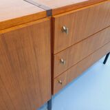 Vintage modernist enfilade ARP Minvielle by Guariche Mortier Motte teak