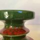 Fohr Germany ceramic candle holder green and red