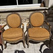 Set of four cabriolet armchairs from the late 19th century in Louis XV style.