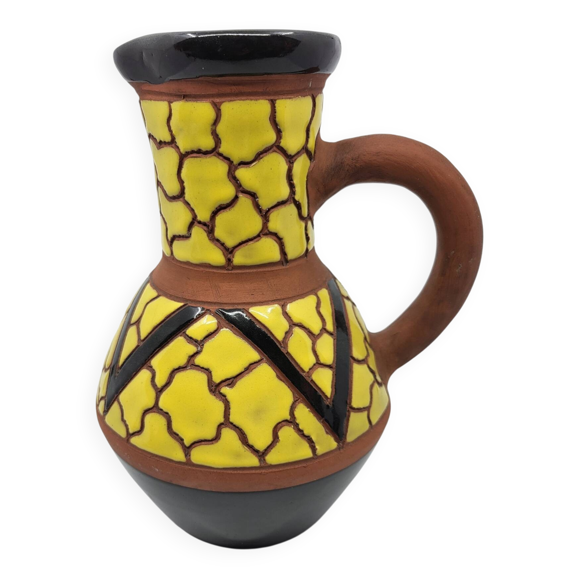 Raymond Camart vase in Vallauris Art Deco style, terracotta, 1950.