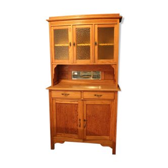 Double-body cabinet in varnished pine sun tones