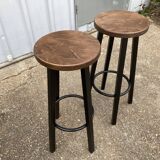 Pair of industrial bar stools
