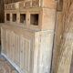 Old wooden grocery store cabinet, display cases and drawers
