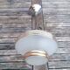 Vintage chandelier - Opaque glass globe and gold - 1950