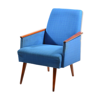 Midcentury Armchair in Blue Fabric, Germany 1970s