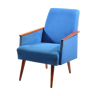 Fauteuil en tissu bleu des années 1970 Allemagne