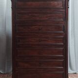 Grand meuble de métier 8 tiroirs en acajou époque Napoléon III