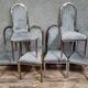 Set of 6 vintage design chairs – chrome metal & velvet