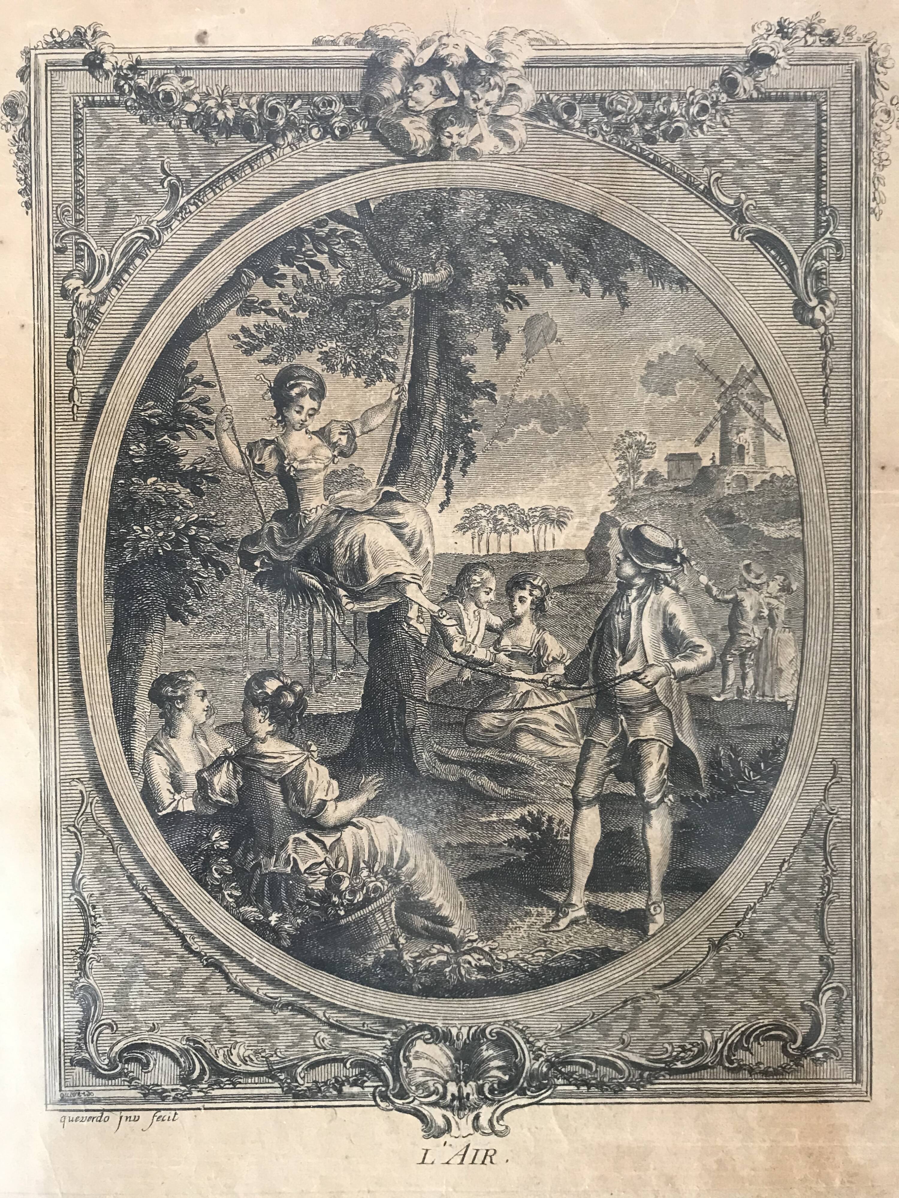 Pair of 18th century engravings by Jean Dambrun after Queverdo