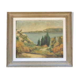 Tableau ancien le lac