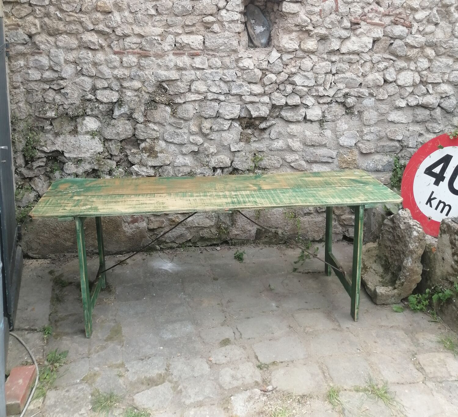 Folding wooden table long 200cm