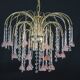 Set of 2 Meryl Streep, Pink Murano Flowers and Crystal Drops Chandelier, 19