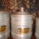 Set of 6 aluminium spice pots