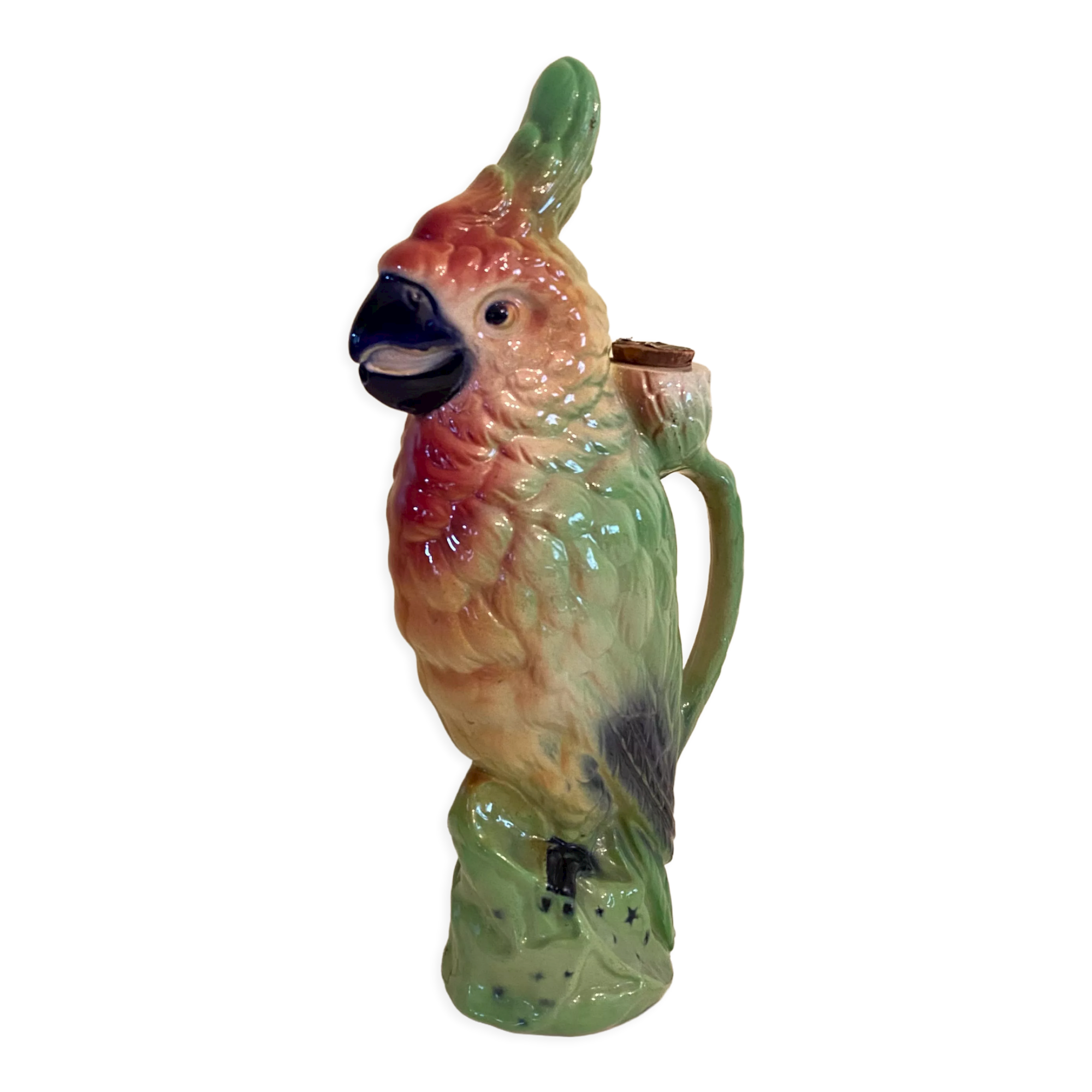 Vintage ceramic parrot pitcher