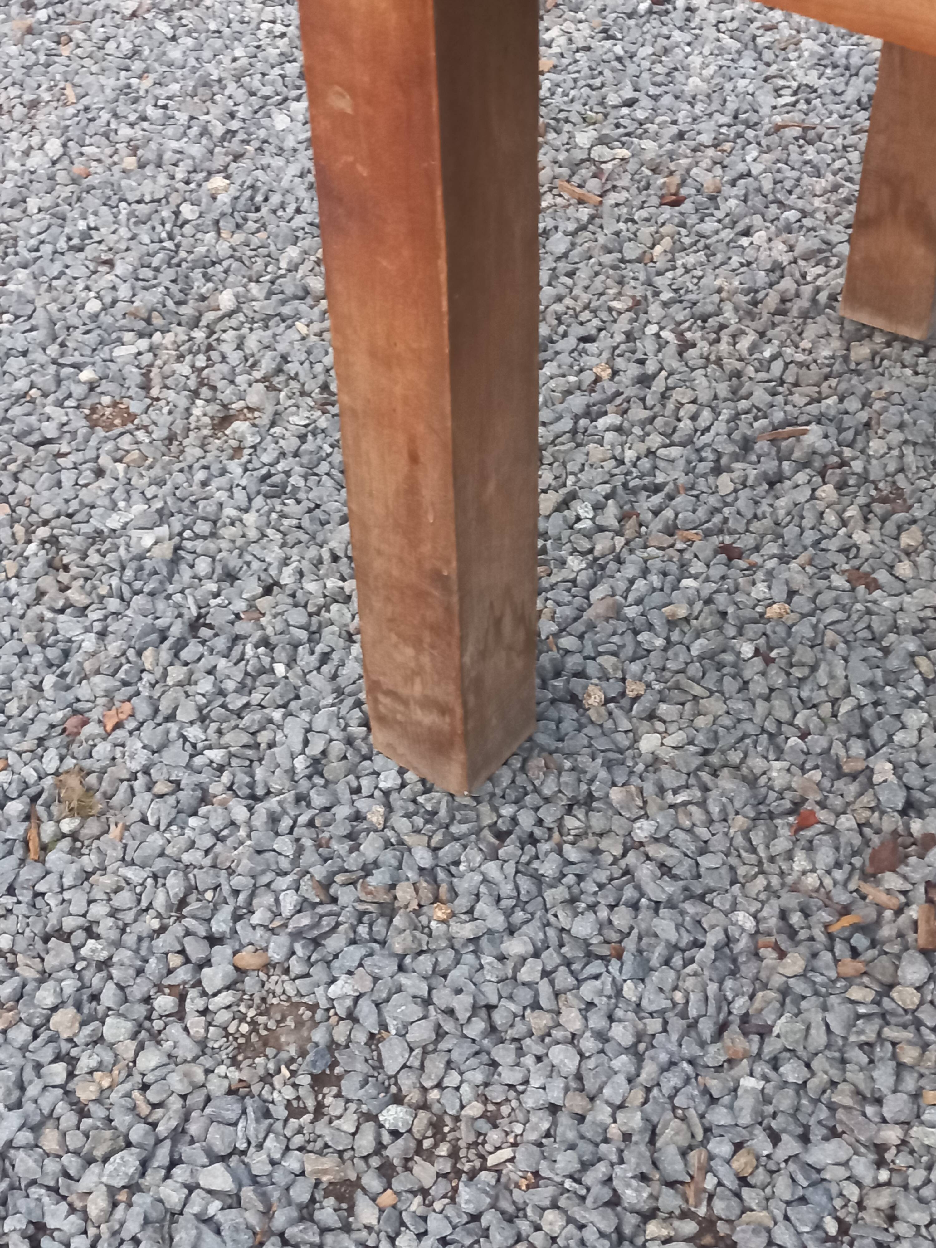 Brutalist farmhouse table Antique wooden workshop table 200cm