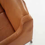Leather two-seater sofa, 70s Scandinavian design