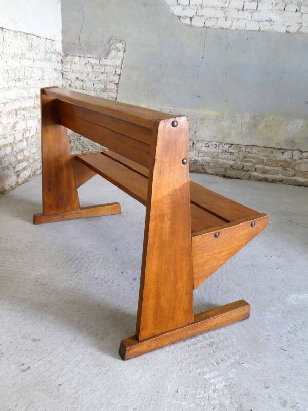 Banc de communauté en chêne, 1950