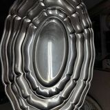 Set of 4 silver stainless steel trays CGHIMA ALPH