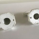 Set of 2 white porcelain hooks
