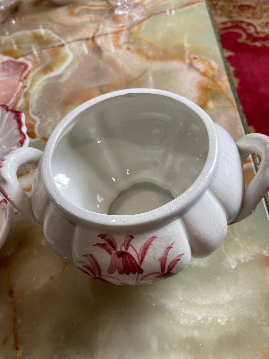 Porcelain and sugar slip tureen