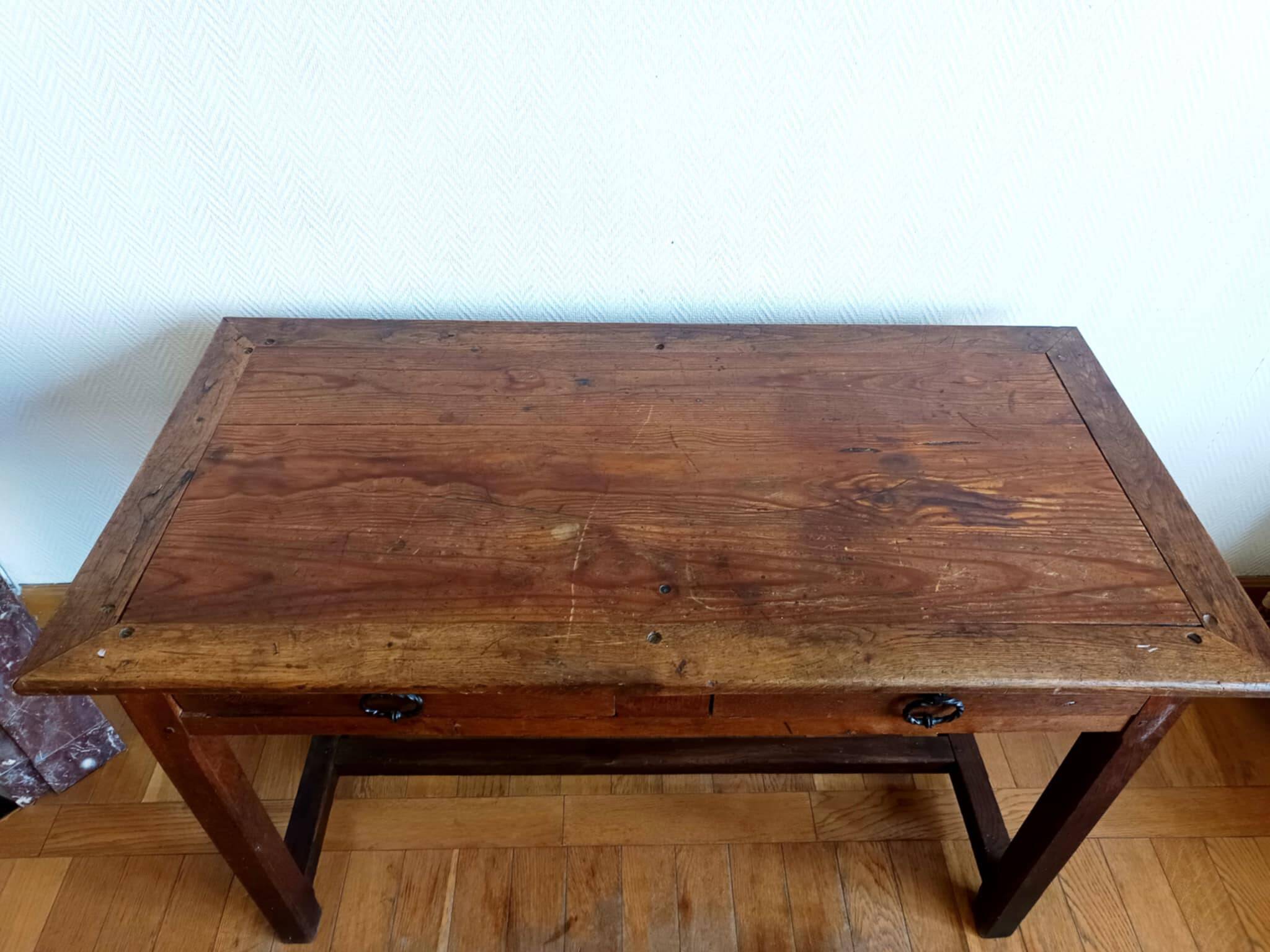 Farmhouse table or desk stamped circa 1920