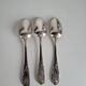 3 Small Silver Metal Dessert Spoons
