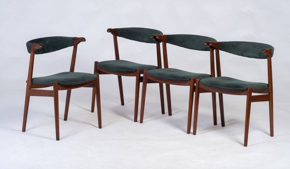 Teak armchairs, Denmark, 1960s, Set of 4