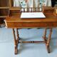 19th-century oak and leather desk