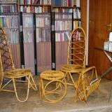 VINTAGE BAMBOO LIVING ROOM SET  1960s