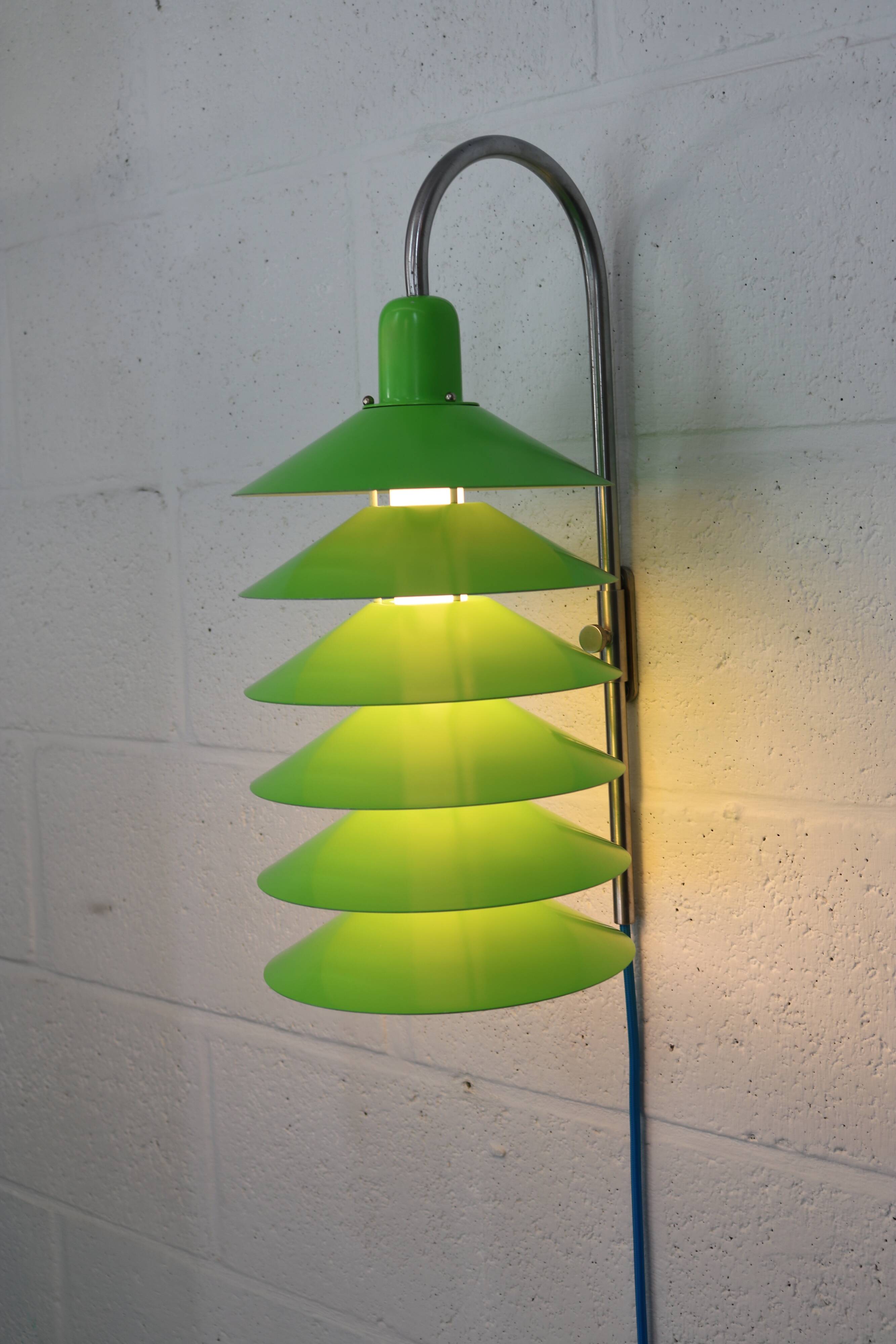 Very rare green Danish design Tip Top wall light by Jorgen Gammelgaard
