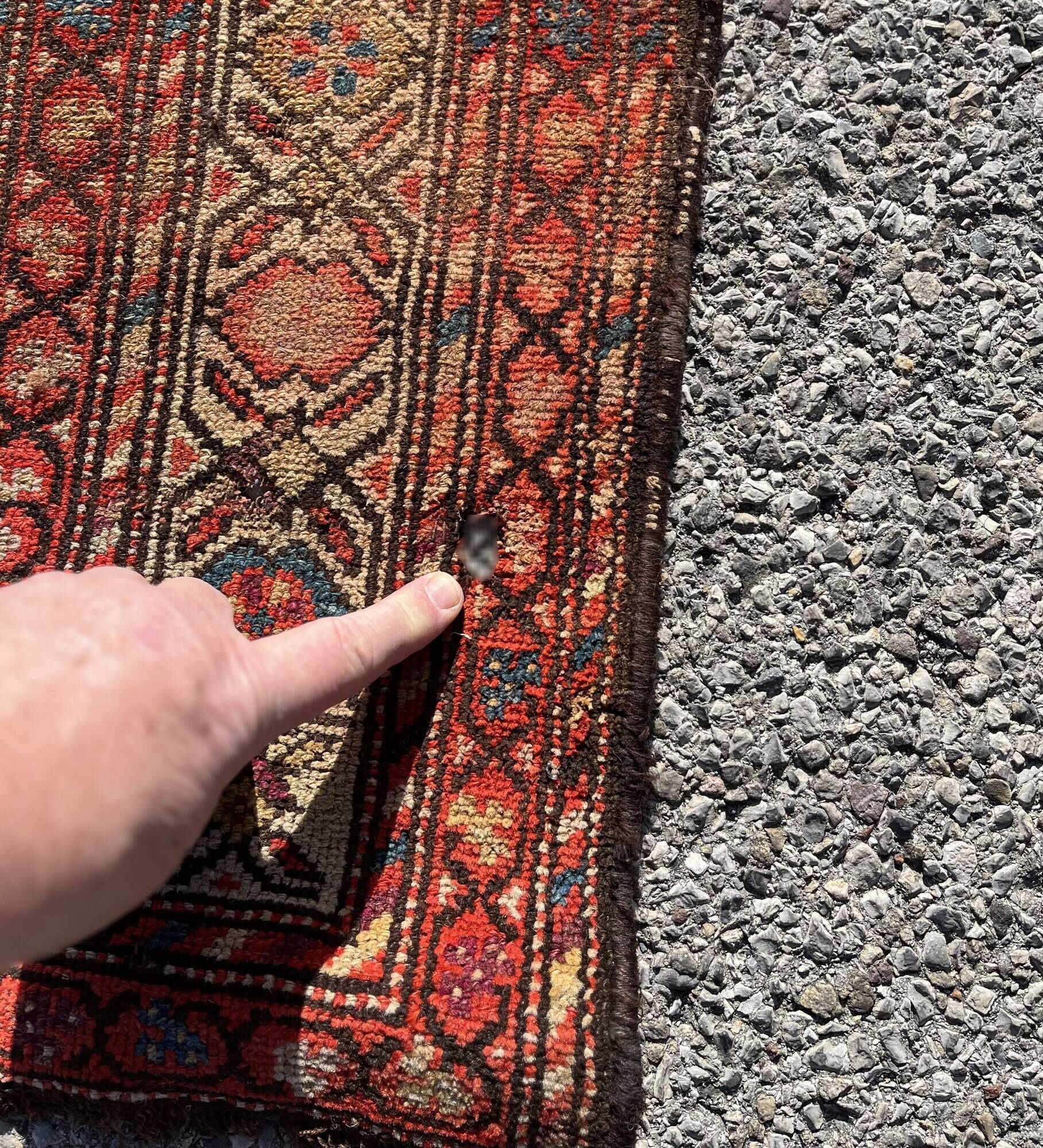 Oriental carpet malayer ancient persian iran. handmade 113 x 400 cm