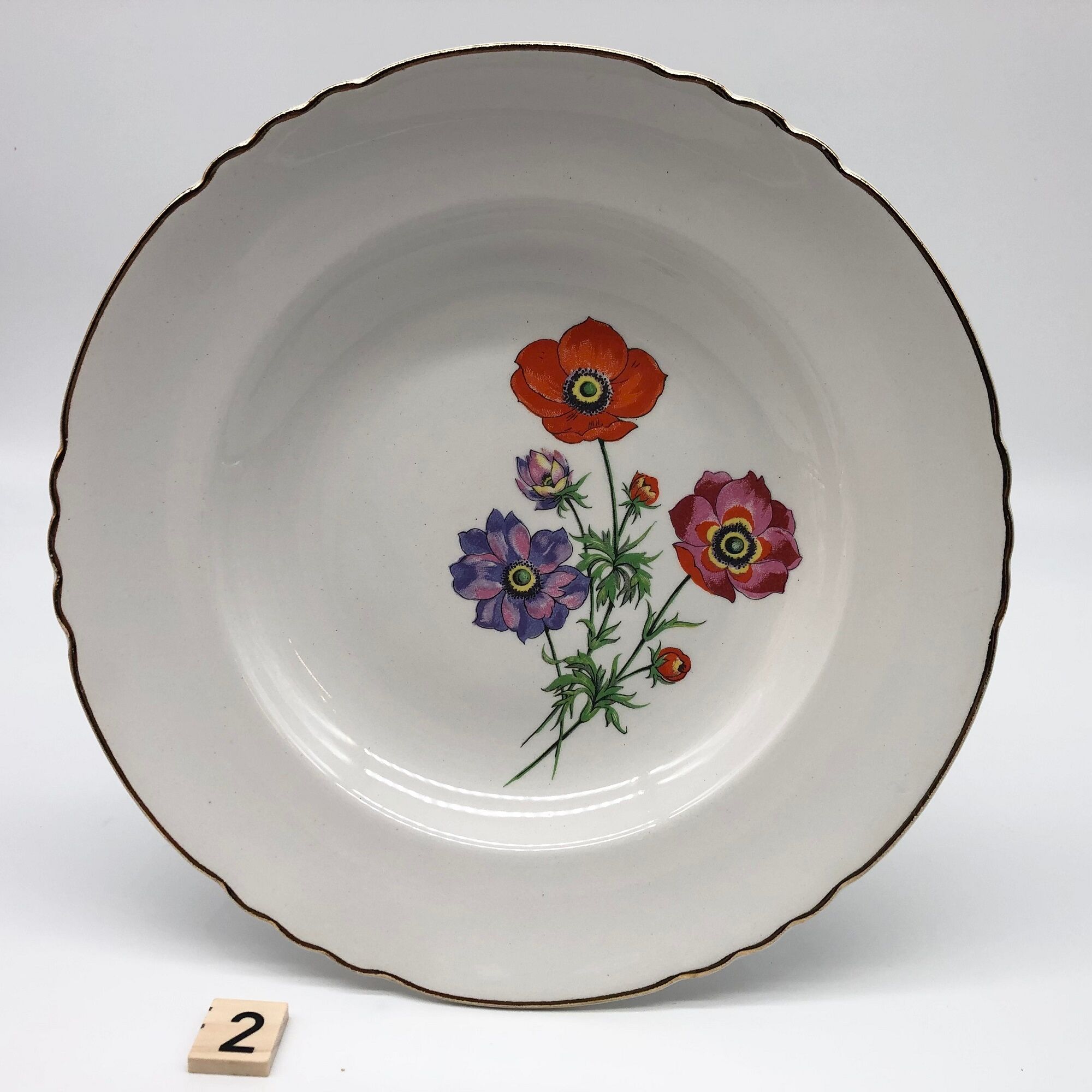 6 Hollow porcelain plates "Moulin des Loups" Beaulieu model