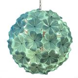 Venetian Green-Wather Flowers Murano Style Glass Sputnik Chandelier