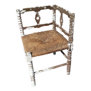 Chaise d'angle en bois avec assise