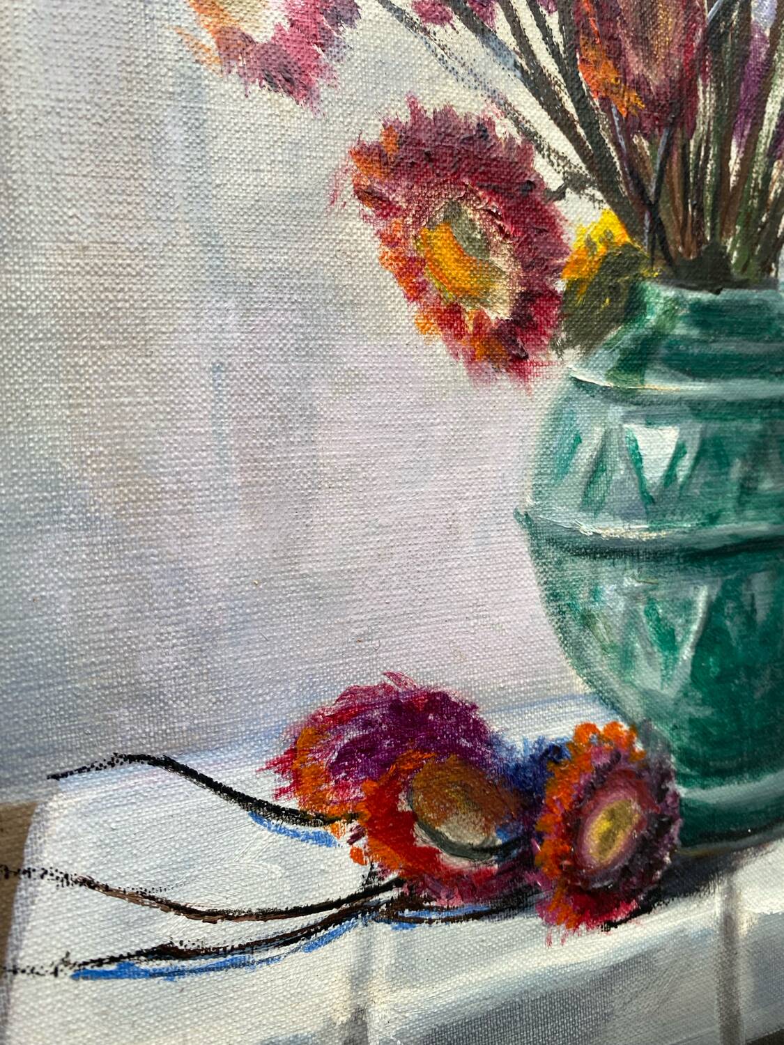 Painting bouquet of dried flowers J.Moy