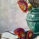 Peinture bouquet fleurs séchées J.Moy