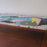 Mid century ceramic tiled patchwork long and low coffee table, 1960s