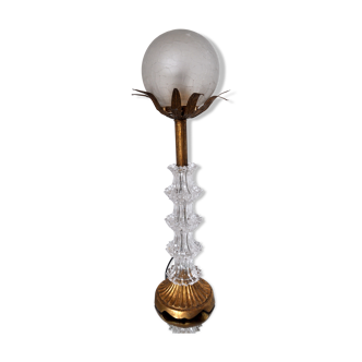 Art Deco crystal floral lamp