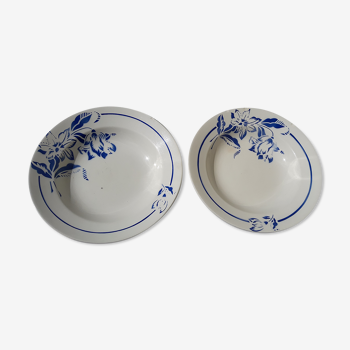 2 hollow plates in sarreguemines model Denise diam 22 cm