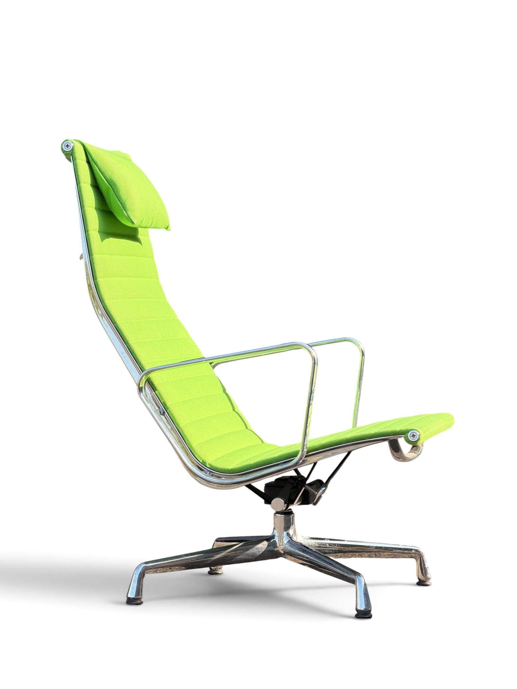 Eames EA 124 Armchair & EA 125 Ottoman for Vitra - Green Fabric
