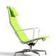 Eames EA 124 Armchair & EA 125 Ottoman for Vitra - Green Fabric