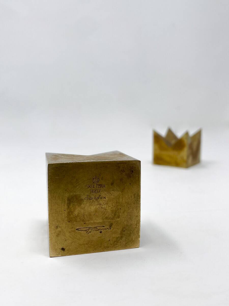 Mid-Century Modern Pair of Candlesticks by Pierre Forssell for Skultuna, 1960s