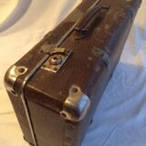 Small suitcase vintage wood and cardboard