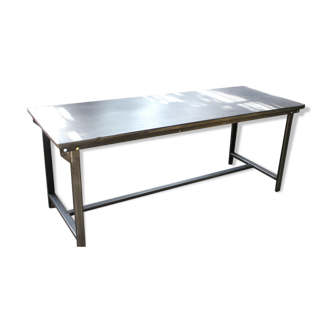 Table ou bureau métal industriel des années 50