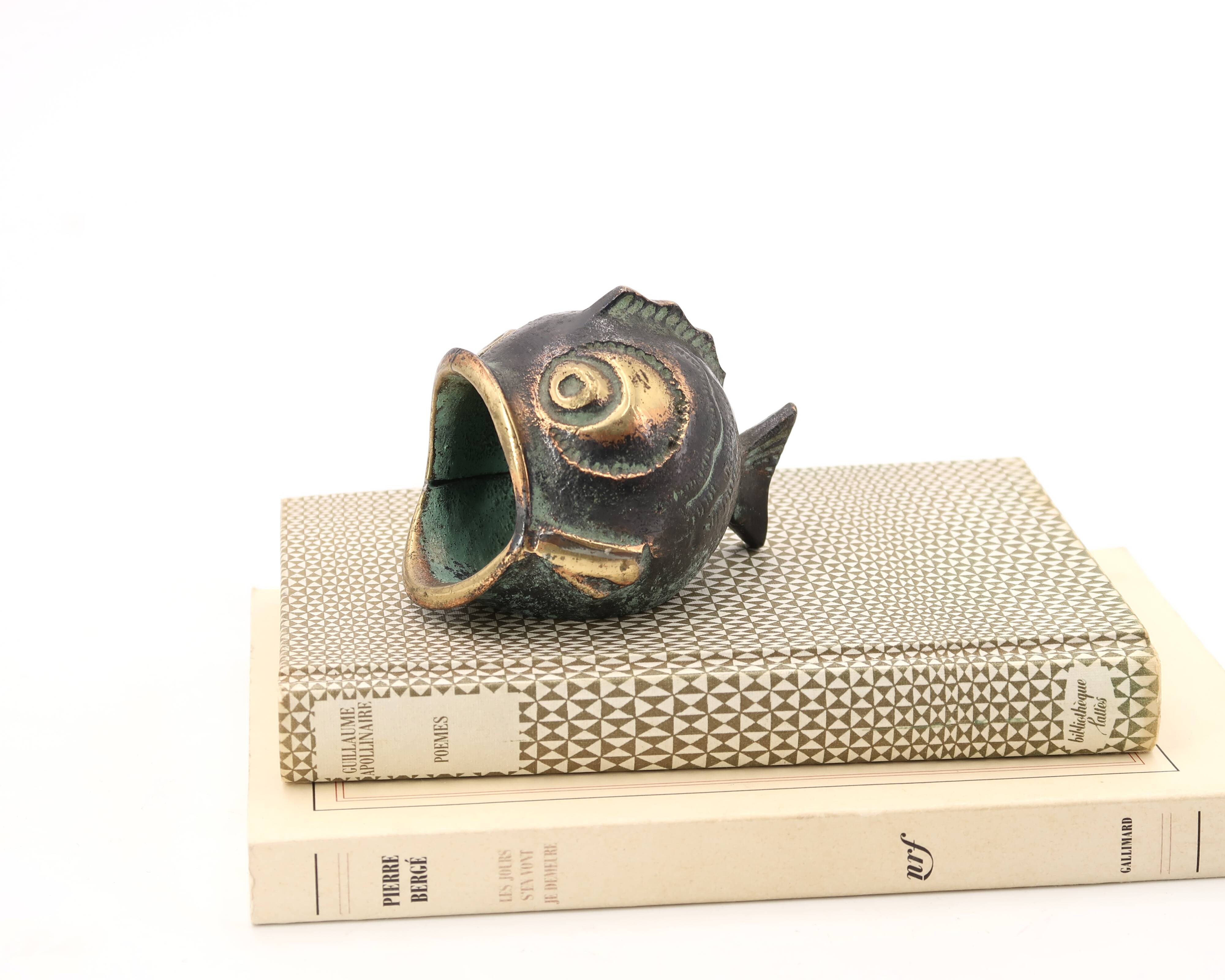 Bronze fish ashtray, 1950s