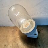 Applique murale vintage en porcelaine blanche avec verre transparent, années 1960