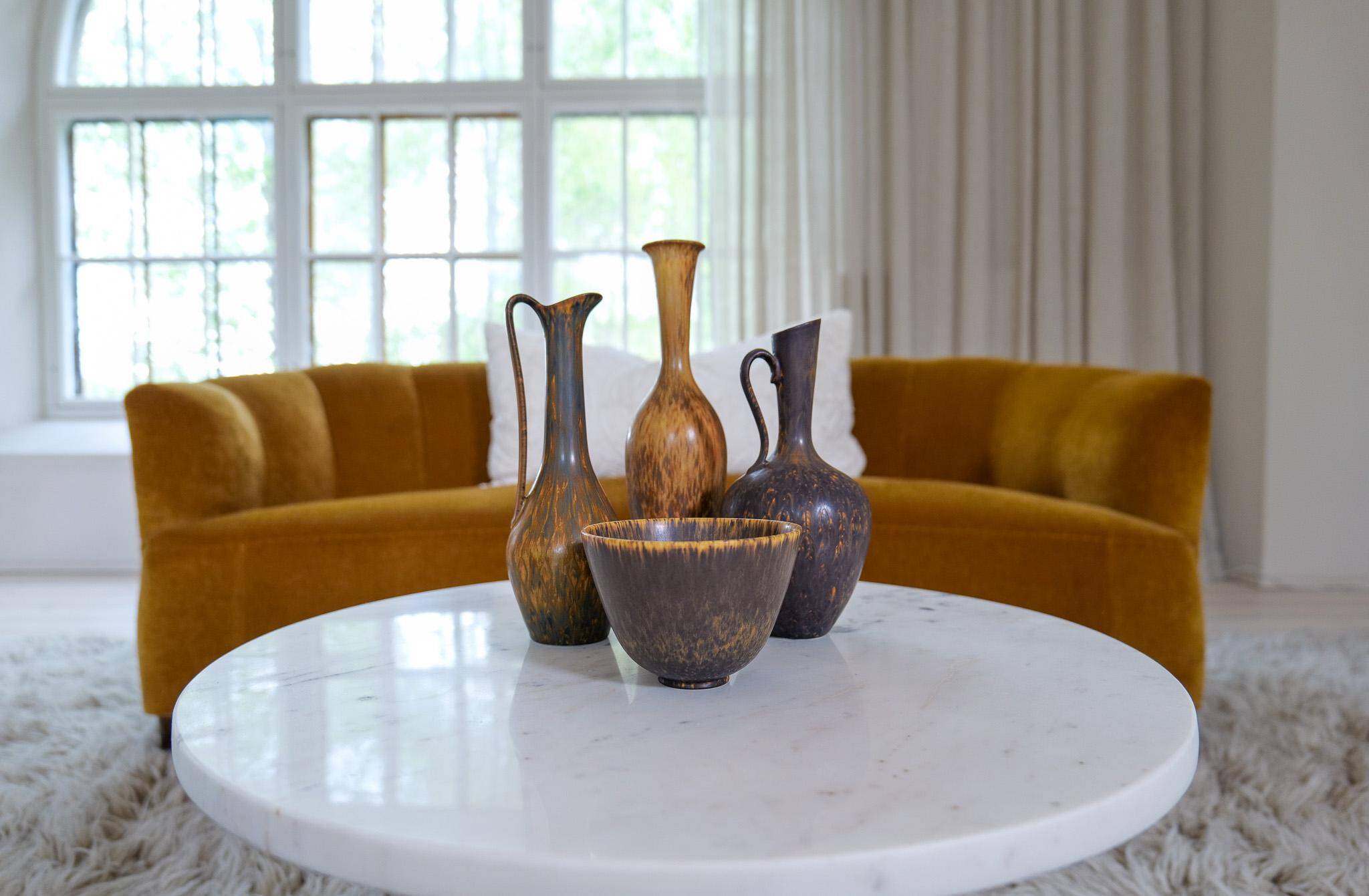 Collection of 4 Ceramic Vases by Gunnar Nylund Rörstrand Sweden, 1950s
